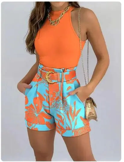 Blossom Breeze: Conjunto Floral de Dos Piezas para Verano