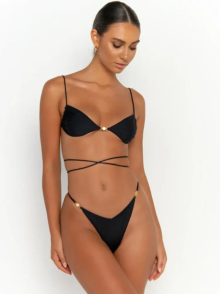 Bikini push up sexy con micro tanga
