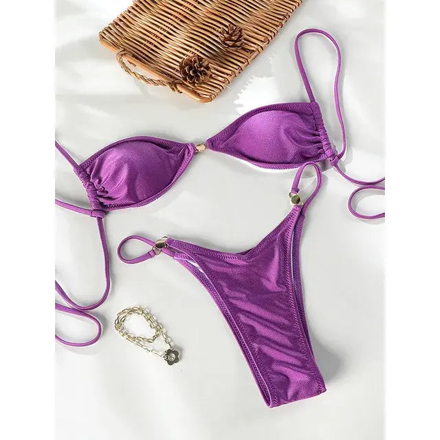 Bikini push up sexy con micro tanga