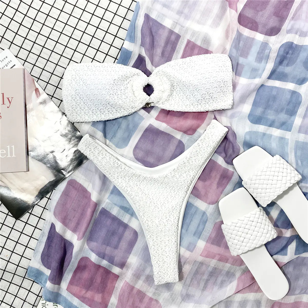 Conjunto de bikini sin tirantes