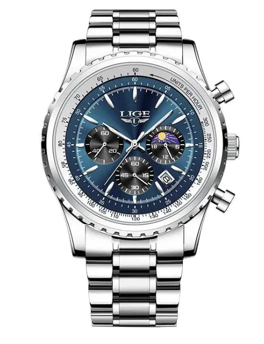 LunarElite: Reloj Multifuncional de Cuarzo para Hombre
