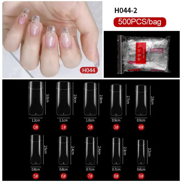 Extensión de uñas postizas francesas