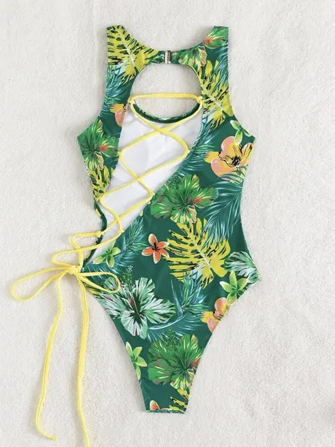 Conjunto de bikini de traje de baño con tiras