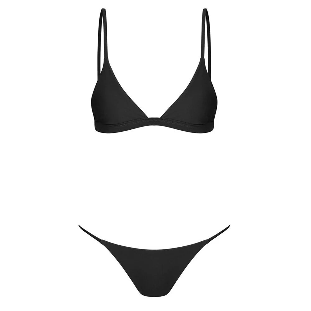 Conjunto de bikini bandeau con vendaje para mujer: traje de baño brasileño push-up