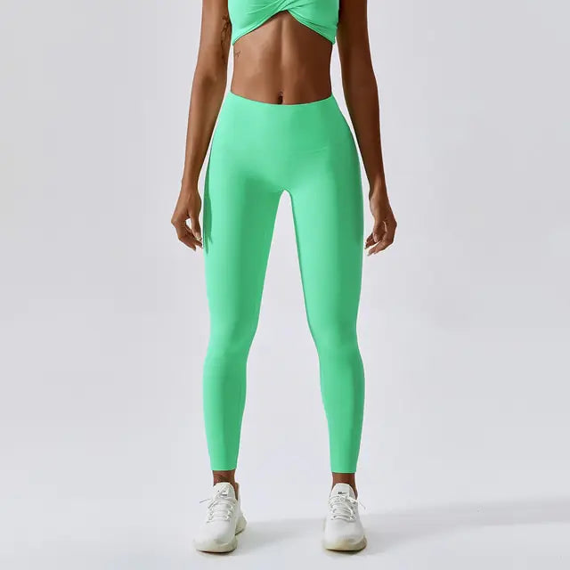 Pantalones sin costuras de yoga con medias push-up para gimnasio para mujer