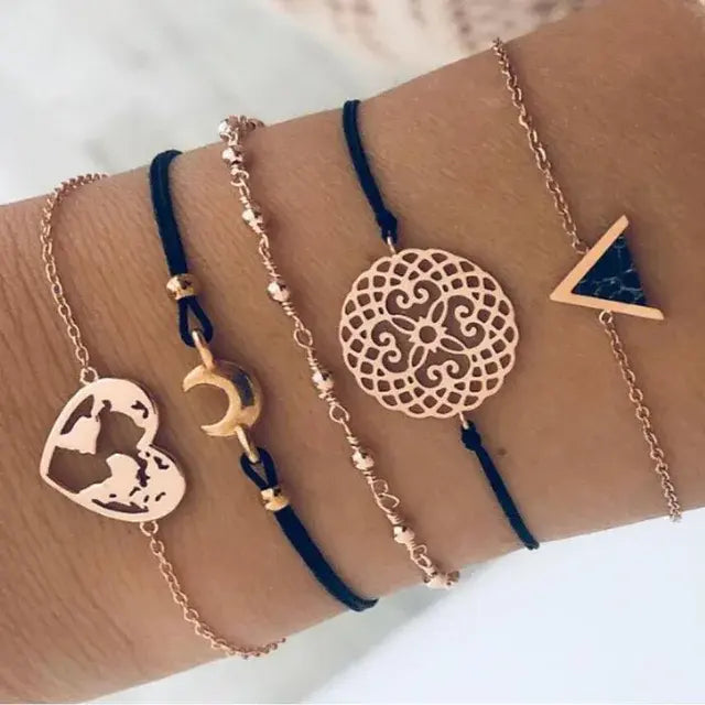 Conjuntos de pulseras y brazaletes geométricos bohemios