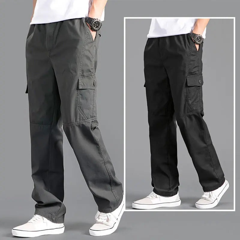 Pantalones largos estilo cargo para hombre