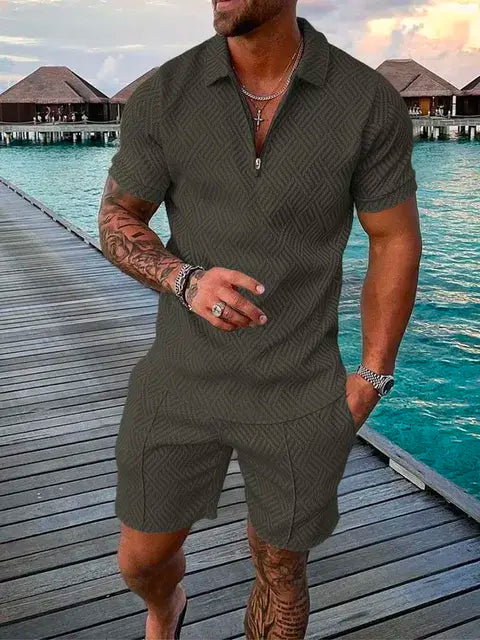 Conjunto de ropa deportiva informal de dos piezas para hombre de verano