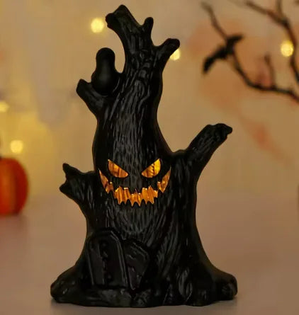 SpookyGlow: Lámpara Decorativa de Calabaza y Fantasma para Halloween