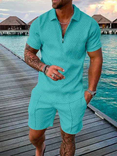 Conjunto de ropa deportiva informal de dos piezas para hombre de verano