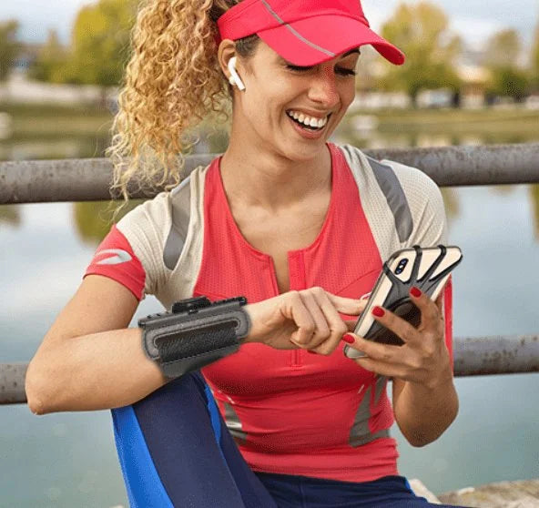 Soporte para teléfono con brazalete deportivo giratorio de 360 °