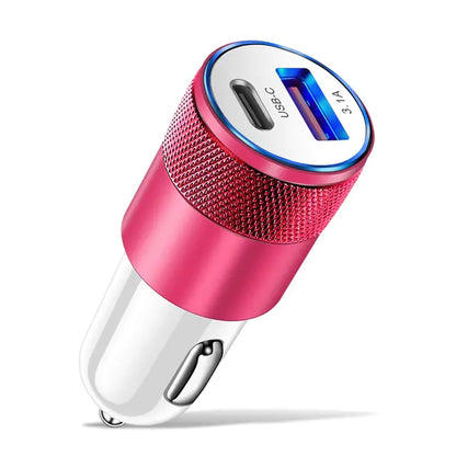 Cargador Rápido de Coche 68W con Doble Puerto USB Tipo C