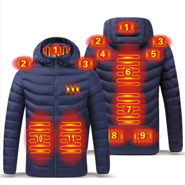 Chaquetas térmicas de invierno para hombre con USB