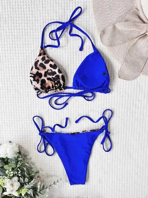 Bikini con estampado de leopardo