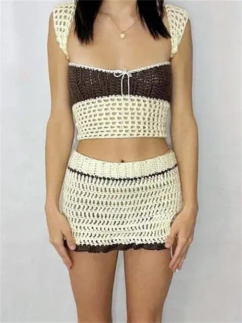 Conjunto falda y top de lana