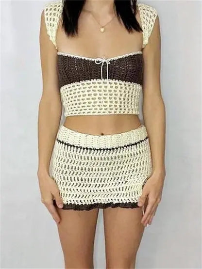 Conjunto falda y top de lana