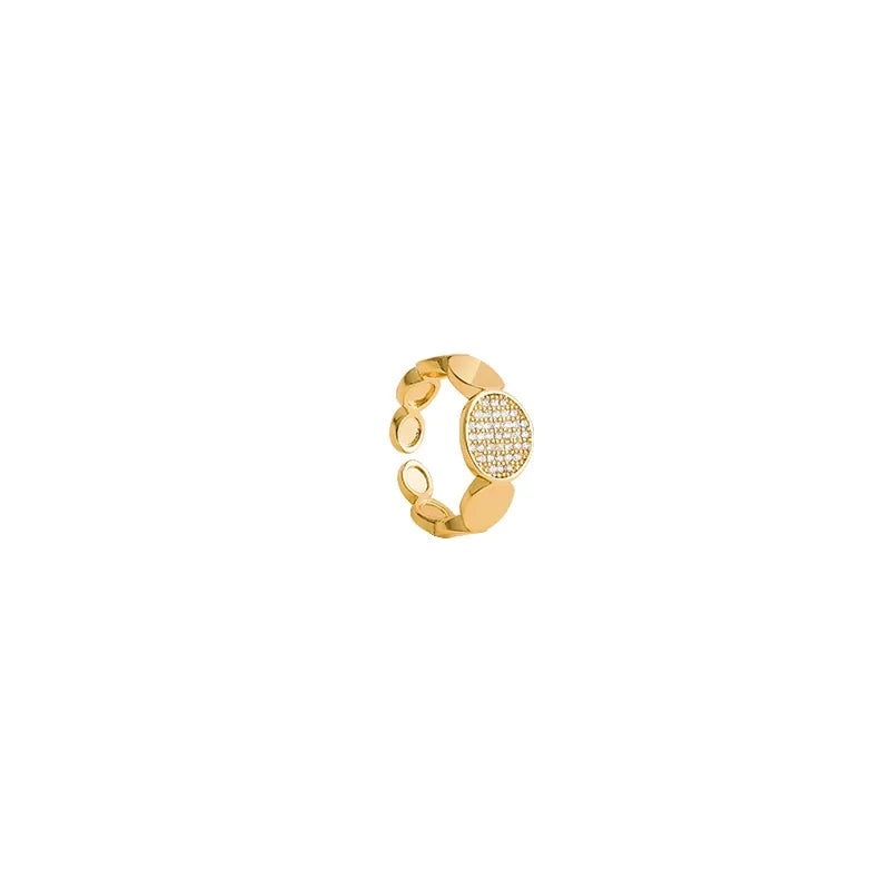 Shimmer Circle: Anillo Abierto con Zirconia para Mujer