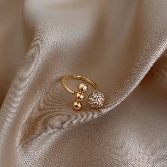 Shimmer Circle: Anillo Abierto con Zirconia para Mujer