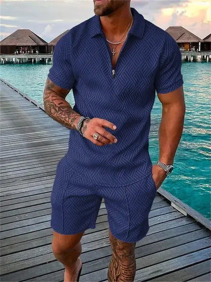 Conjunto de ropa deportiva informal de dos piezas para hombre de verano