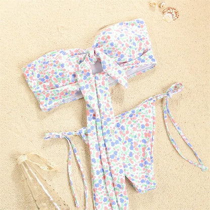 Set bikini bandana con lazo