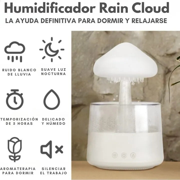 Humidificador y difusor de aromaterapia Rain Cloud (Lámpara de lluvia)