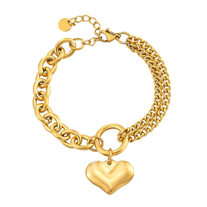 Pulsera con colgante de corazón metálico