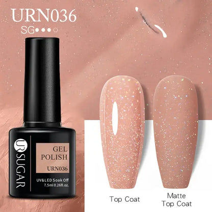 Esmalte de uñas en gel con purpurina