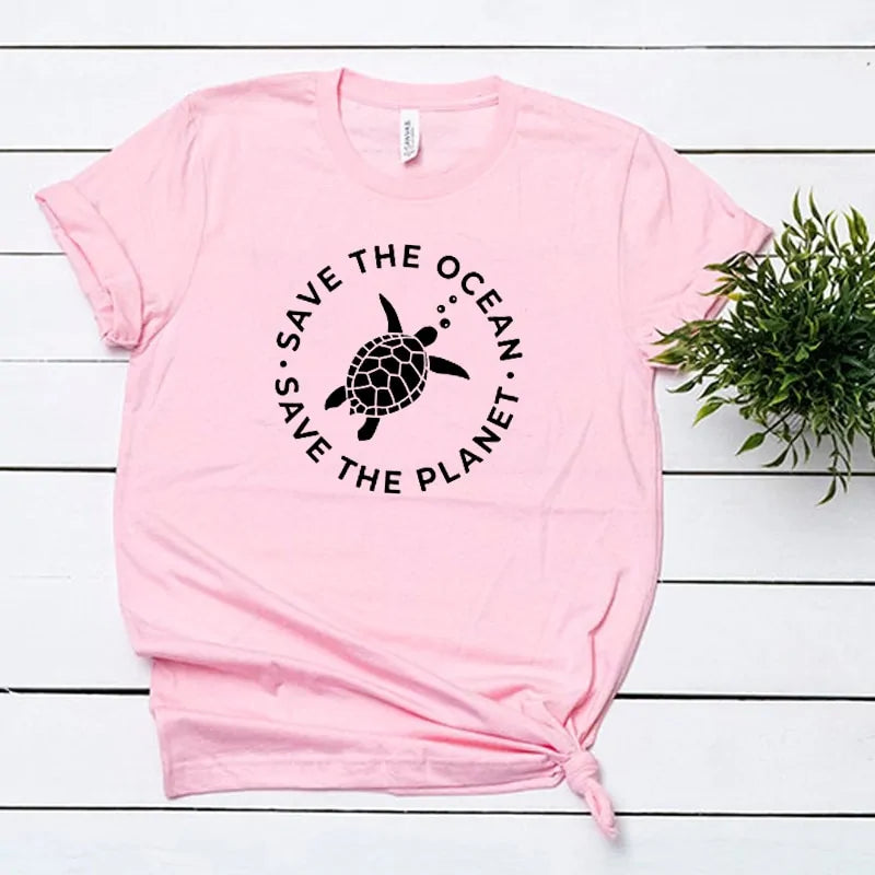 EcoChic: Camiseta de Algodón para Mujer 'Planet Protect