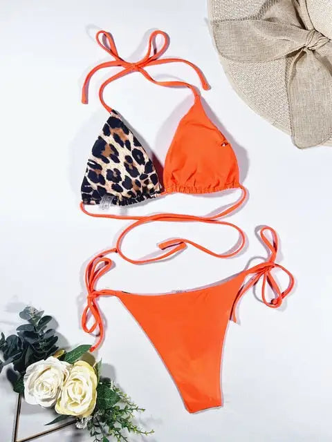 Bikini con estampado de leopardo