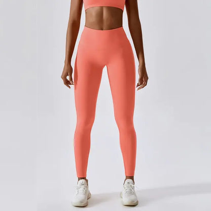 Pantalones sin costuras de yoga con medias push-up para gimnasio para mujer